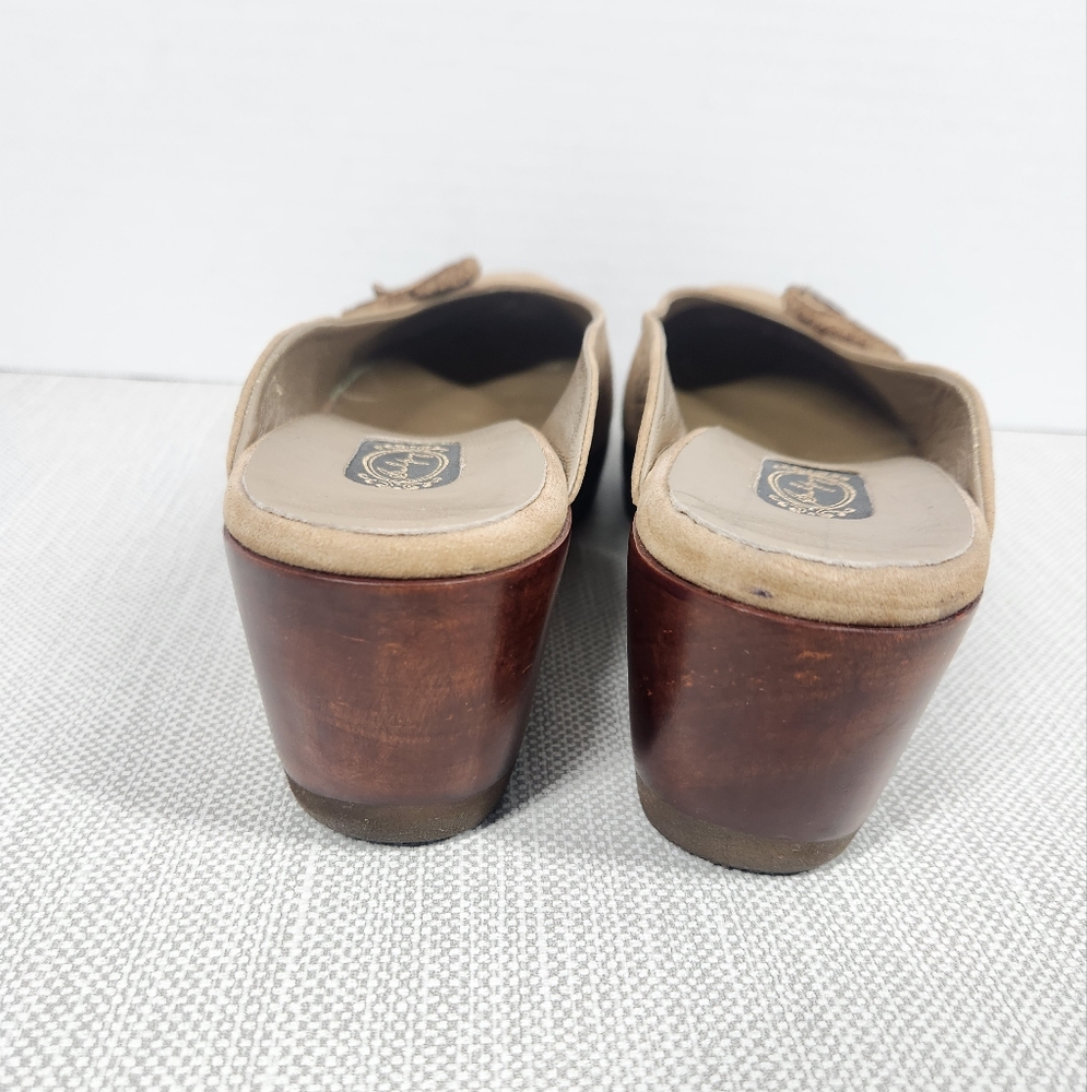 Salpy Size 10 Tan Leather Mules Boho Handmade - Picture 6 of 14